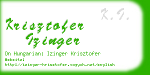 krisztofer izinger business card